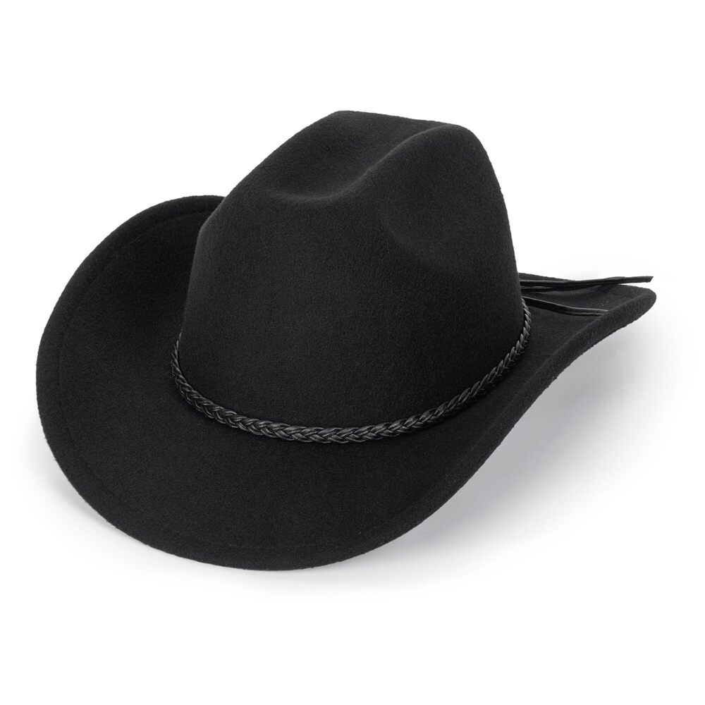 6334 Western Cowboy Hat For Men Women Classic Roll Up Fedora Hat With Buckle